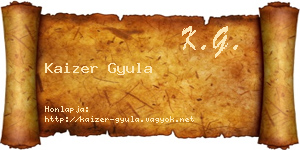 Kaizer Gyula névjegykártya