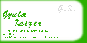 gyula kaizer business card